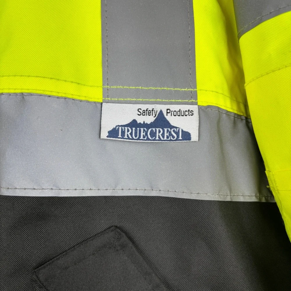 Truecrest Safety Products Hi-Vis Bomber Jacket Neon Yellow Black Class 3 Large